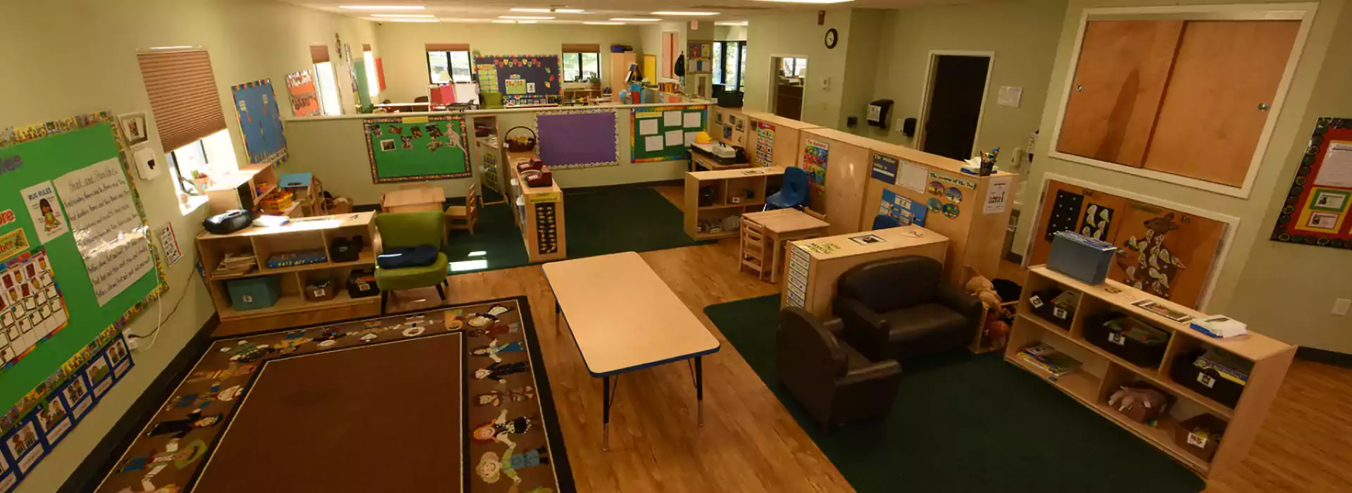 preschool classroom and reading area